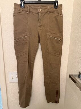 White House Black Market Brown Skinny Zip-Pocket Pants